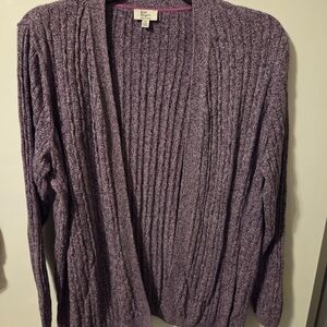 Koret Women's Heathered Purple Cardigan